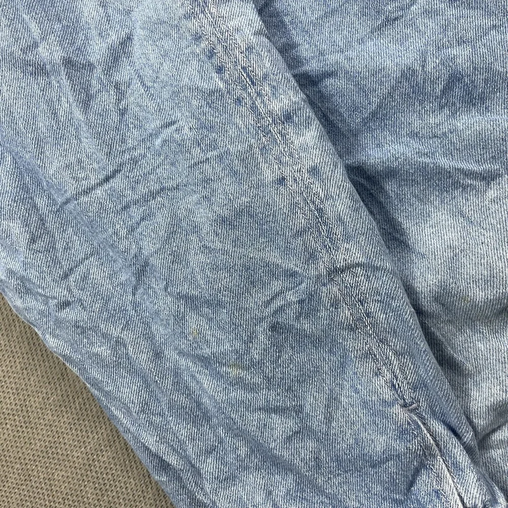Free People Jacket Womens Medium Blue Denim Long Chore Coat Button Henley Dress - Picture 13 of 14